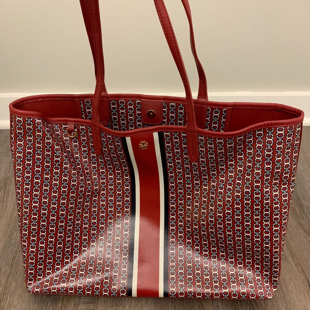 Tory Burch Gemini Link Tote Red